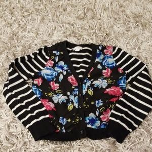 Girls black and white cardigan , size 7/8
